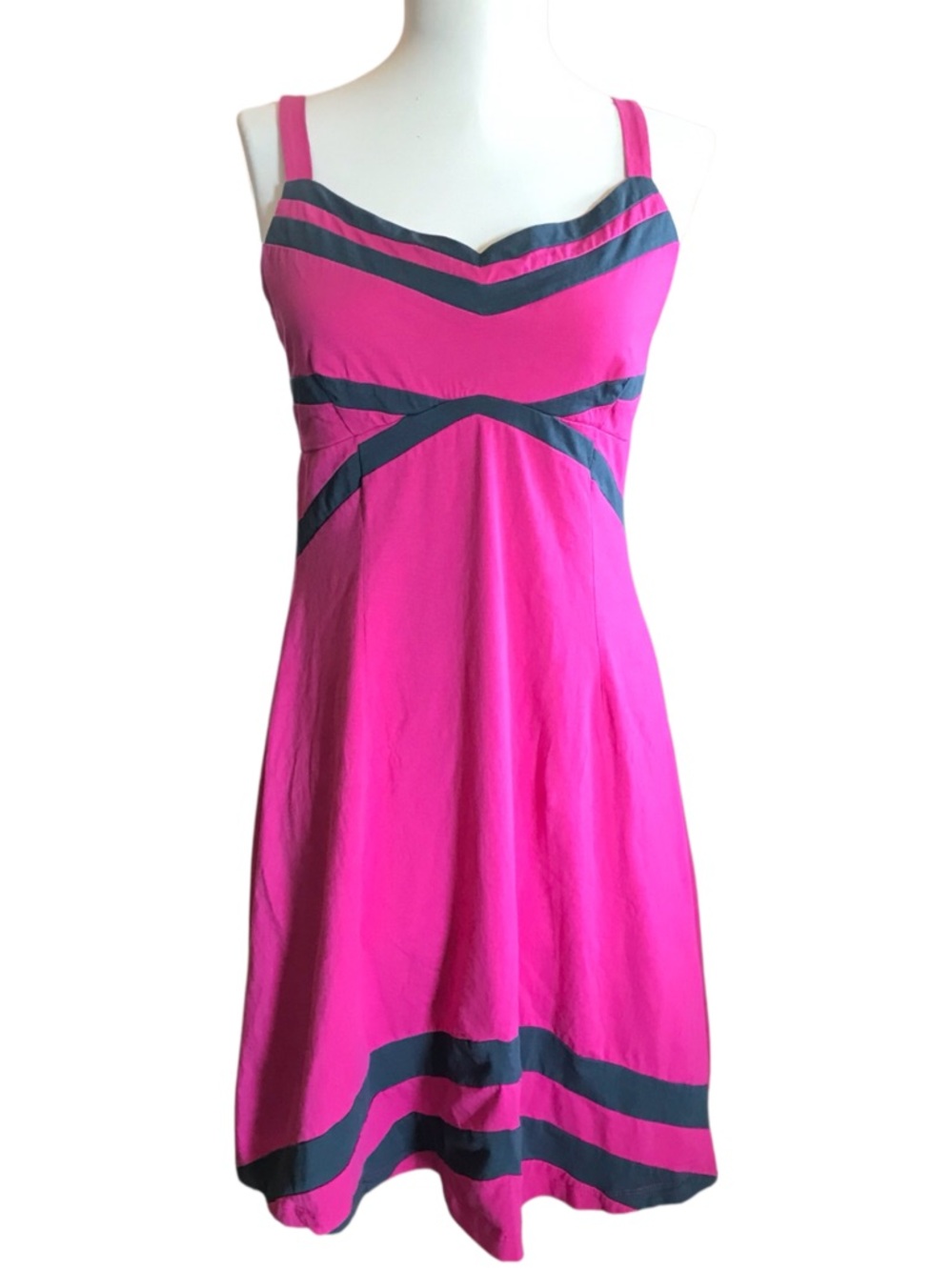 Synergy Organic Clothing Pink Dress with Gray Trim size Medium
